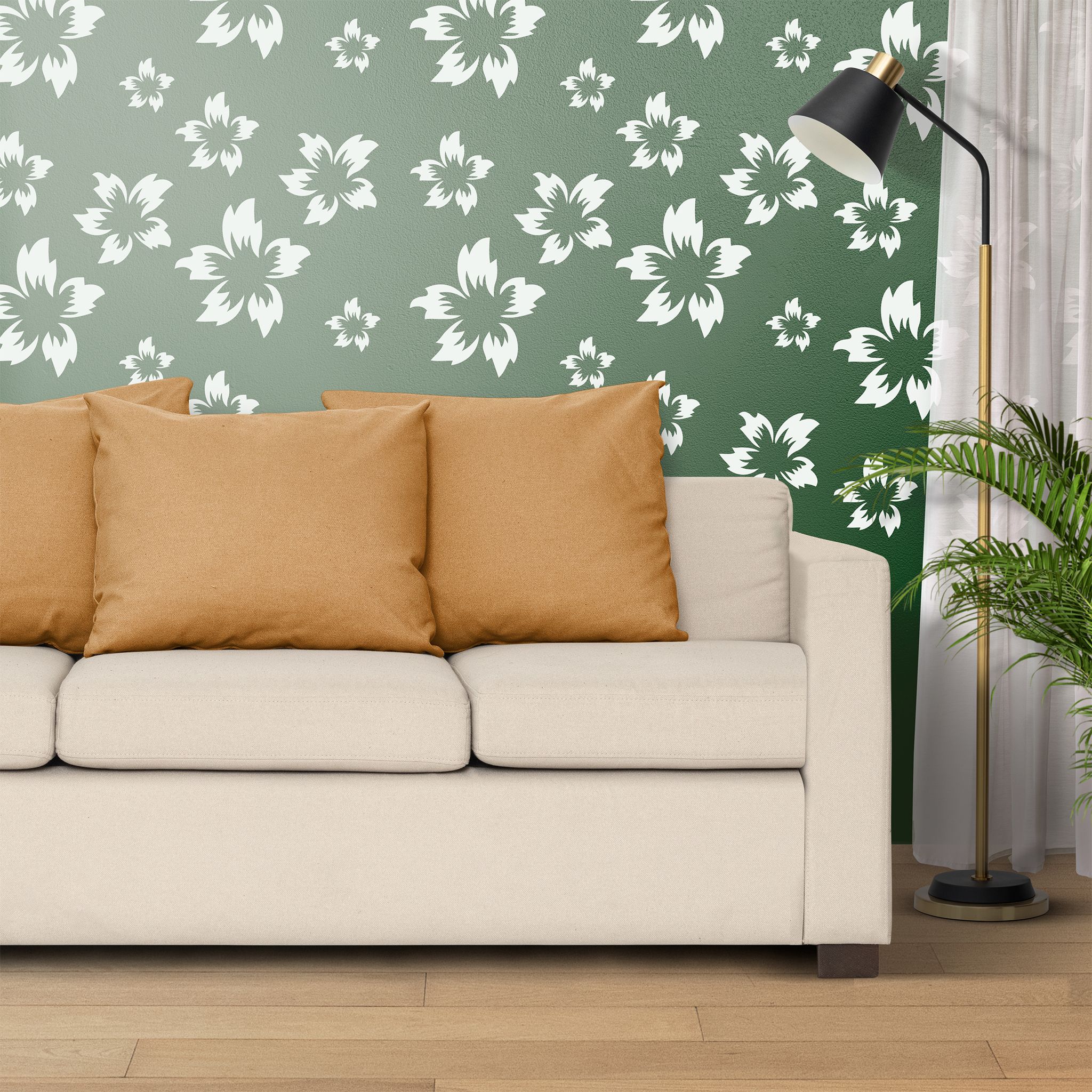 stencart Lily Floral STC1624-408 Lily Floral Wall Design Stencil for Wall Painting Stencil-picture-10