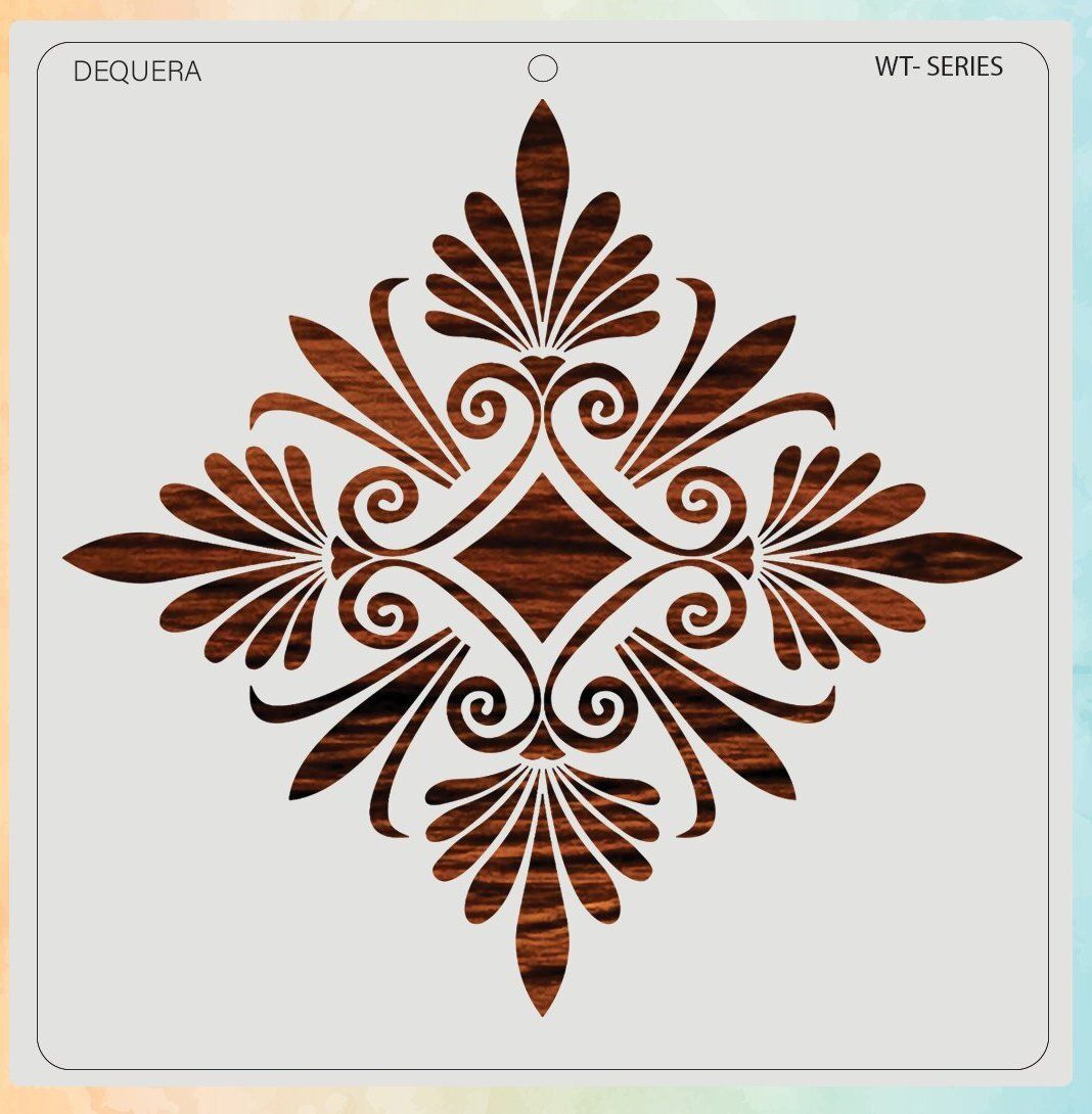 dequera Floral Design Stencils for Craft- Reusable DIY Stencils for WT-12X12-001 Painting on Canvas, Fabric, Cloth, Paper, Glass and Wall, Size-12 x 12 inch Stencil-picture-21