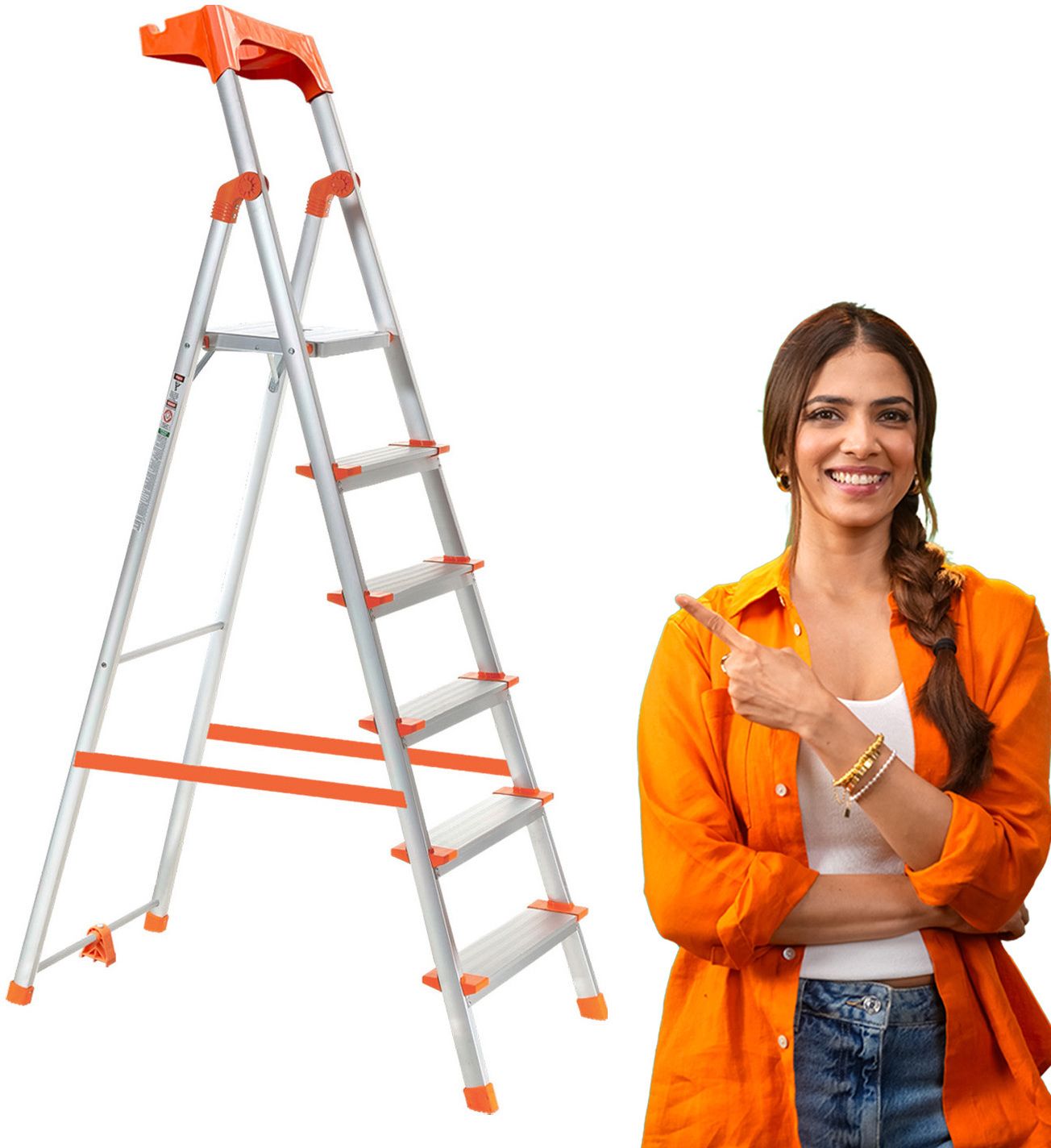 6 Step 250Kgs Load Bearing Capacity Aluminium Ladder