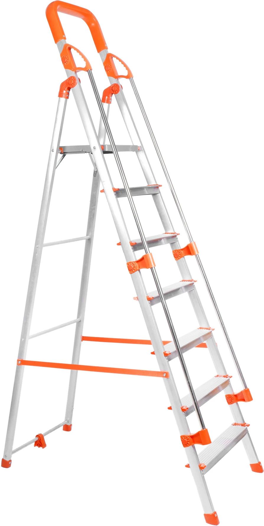 7 Steps Ladder With Railing For Home| 400 Kgs Load Capacity & Anti-Skid Shoes Aluminium Ladder-image-6