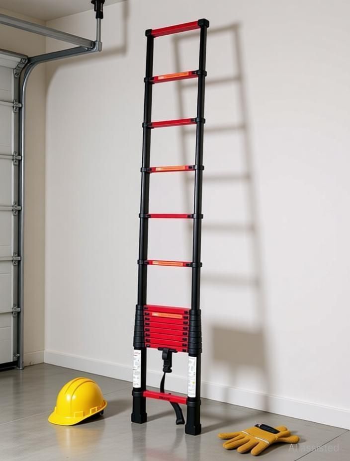 flipkart smartbuy - Telescopic Ladder 15 Feet 15 Steps 4.4m Expandable With Auto Lock System Steel Ladder-picture-4