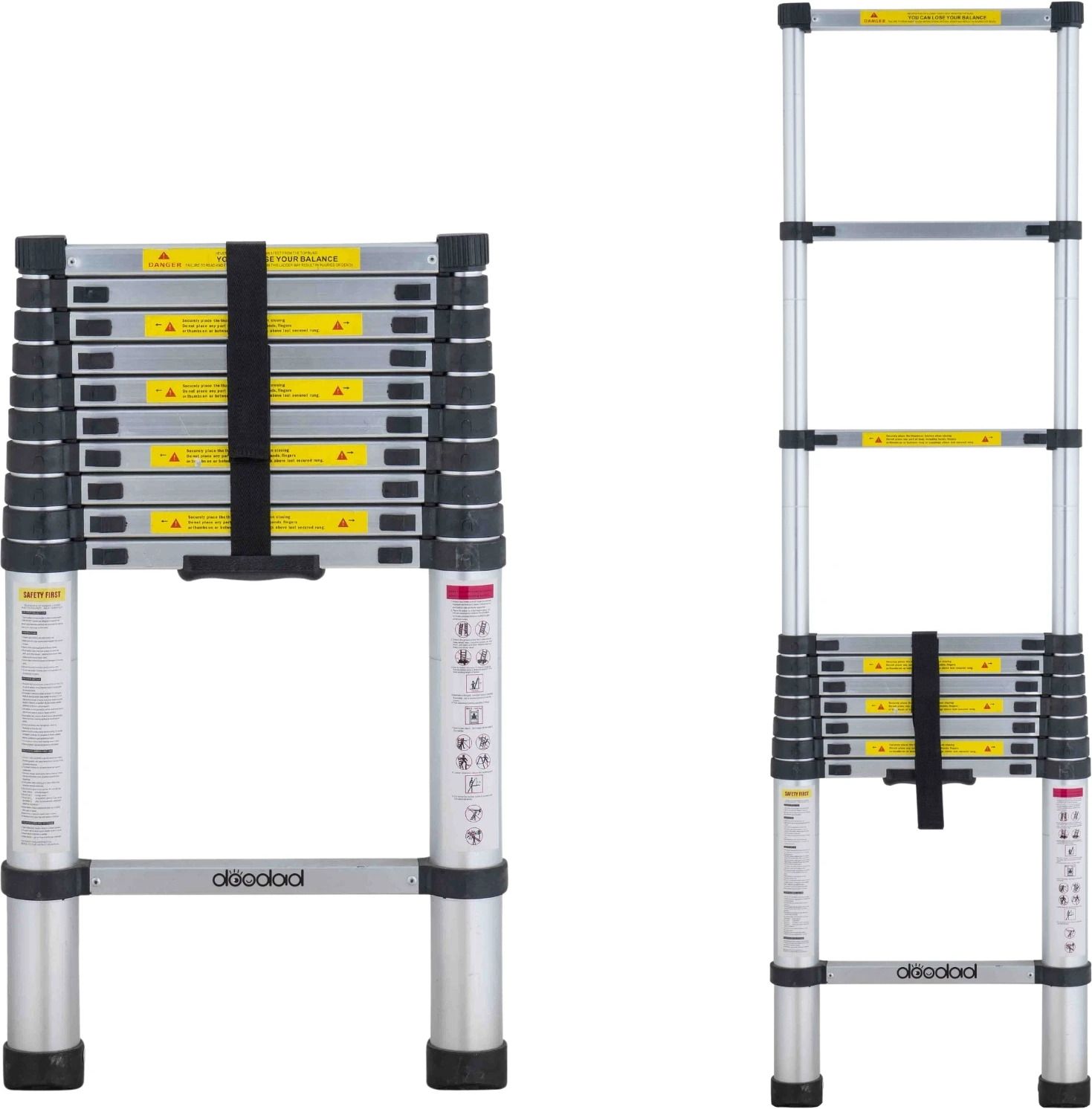 10.5 ft Telescopic Ladder -11 Steps, 3.2m Expandable With Auto Lock System Aluminium Ladder