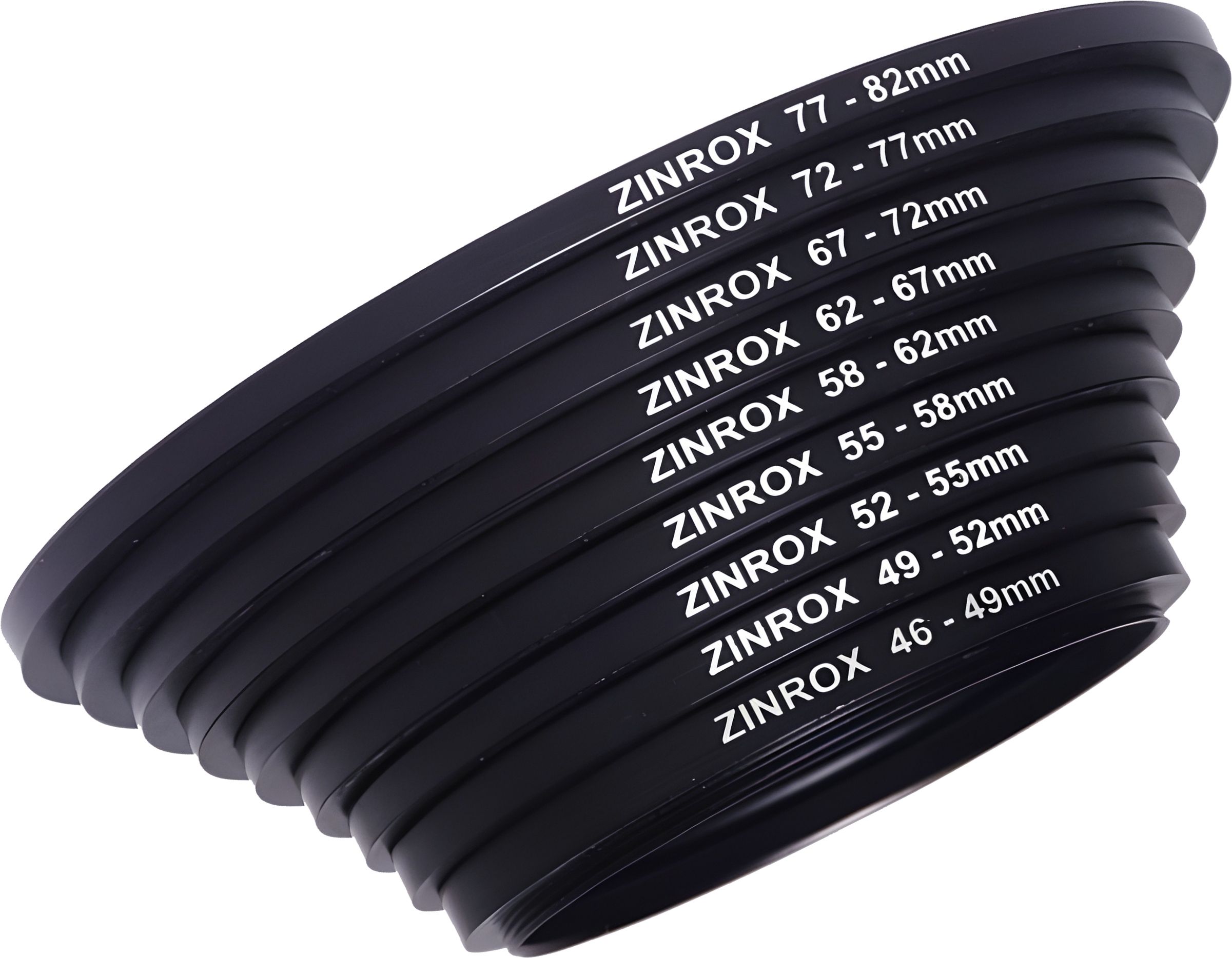 ZINROX 46mm to 82mm Step Up Lens Filter Adapter Rings, Set Of 9Pcs - Stepping Ring Step Up Ring