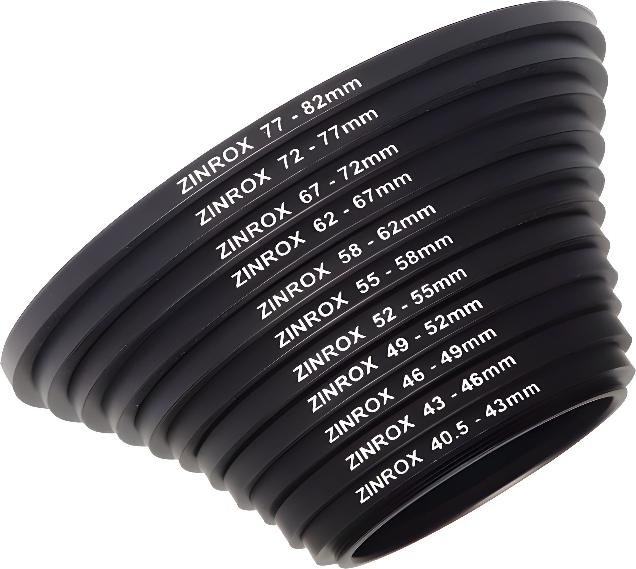 ZINROX 40.5mm to 82mm Stepping Up Ring, Set of 11 Pieces - Size : 40.5mm to 82mm, Step Up Ring