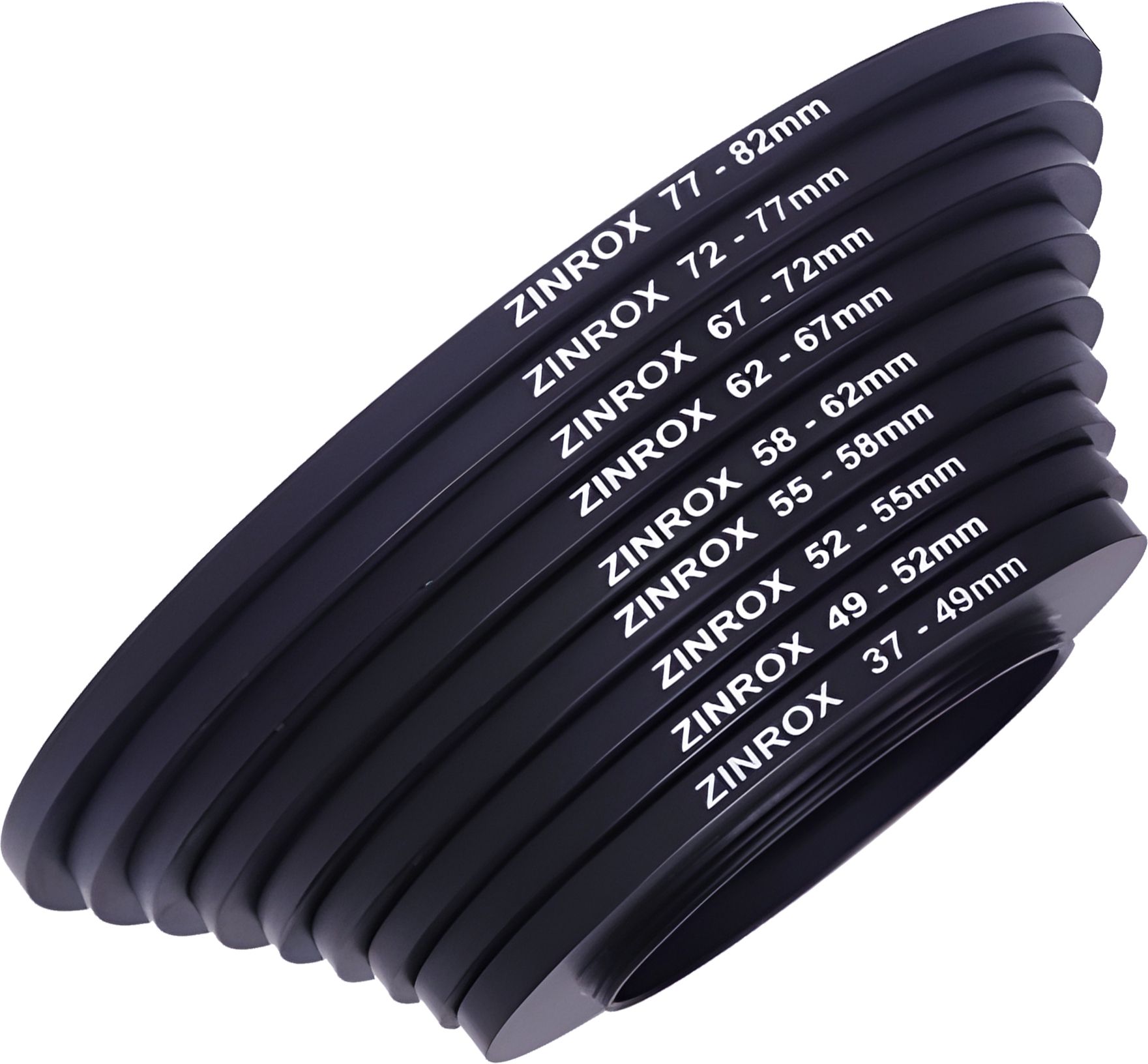 ZINROX 37mm to 82mm Step Up Lens Filter Adapter Rings, Set Of 9 Pcs - Stepping Up Ring Step Up Ring