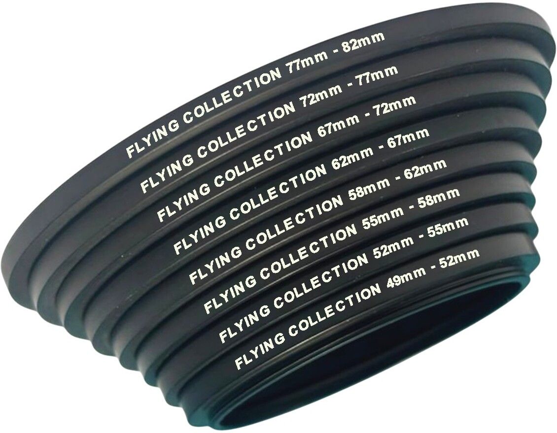 FLYING COLLECTION FC-SUR-4982-8P 49mm to 82mm Step Up Ring Set, 8 Piece Camera Lens Filter Adapter Rings Step Up Ring-image-22