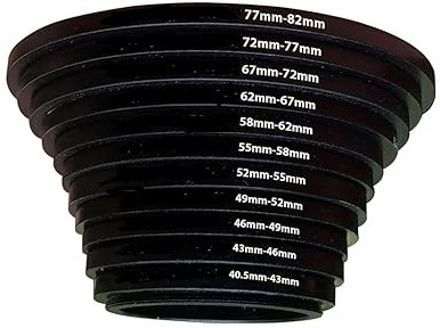 Clickgone Multi-Size Filter Adapter Model 40.5mm To 82mm [40.5 To 82] Step Up Ring Set Step Up Ring-image-25
