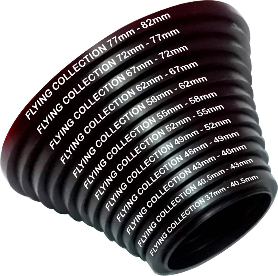 FLYING COLLECTION 37mm-82mm Step Up Lens Filter Ring 37-40.5mm,40.5-43mm,43-46mm,46-49mm,49-52mm, 52-55mm,55-58mm,58- 62mm,62-67mm,67-72mm,72-77mm,77-82mm Step Up Ring