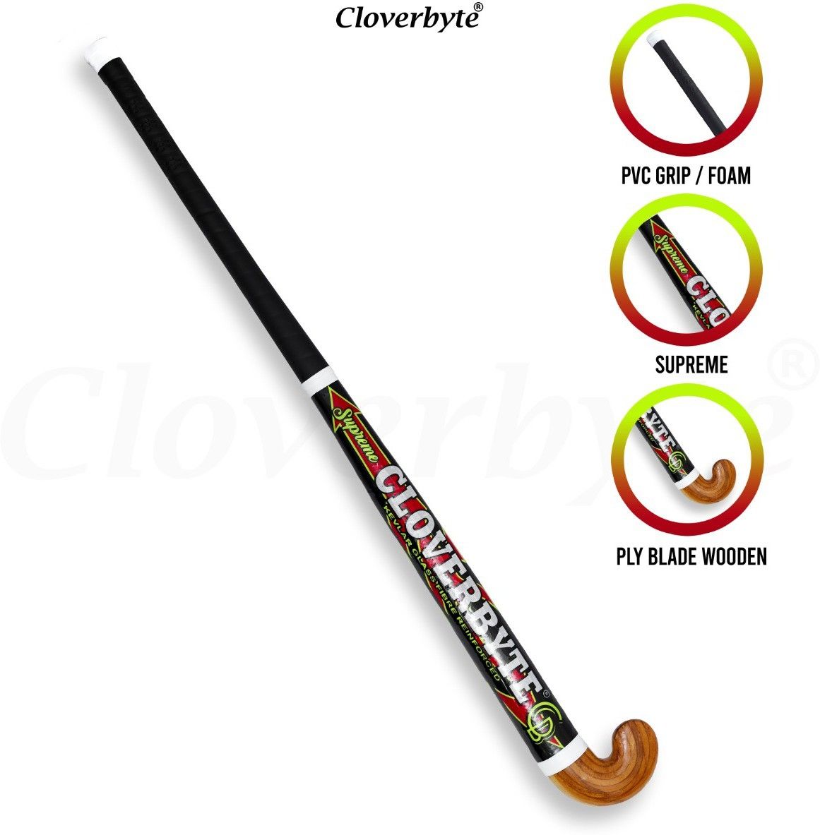 Supreme Red Practice Hockey Double Fiber Four Ply Handle Foam Grip Hockey Stick - 93.98 cm-image-31