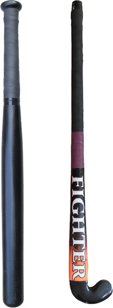 Durable Hockey Stick & Wooden Basebat Combo for 15+yrs Practice & Self Defence Hockey Stick - 36 inch