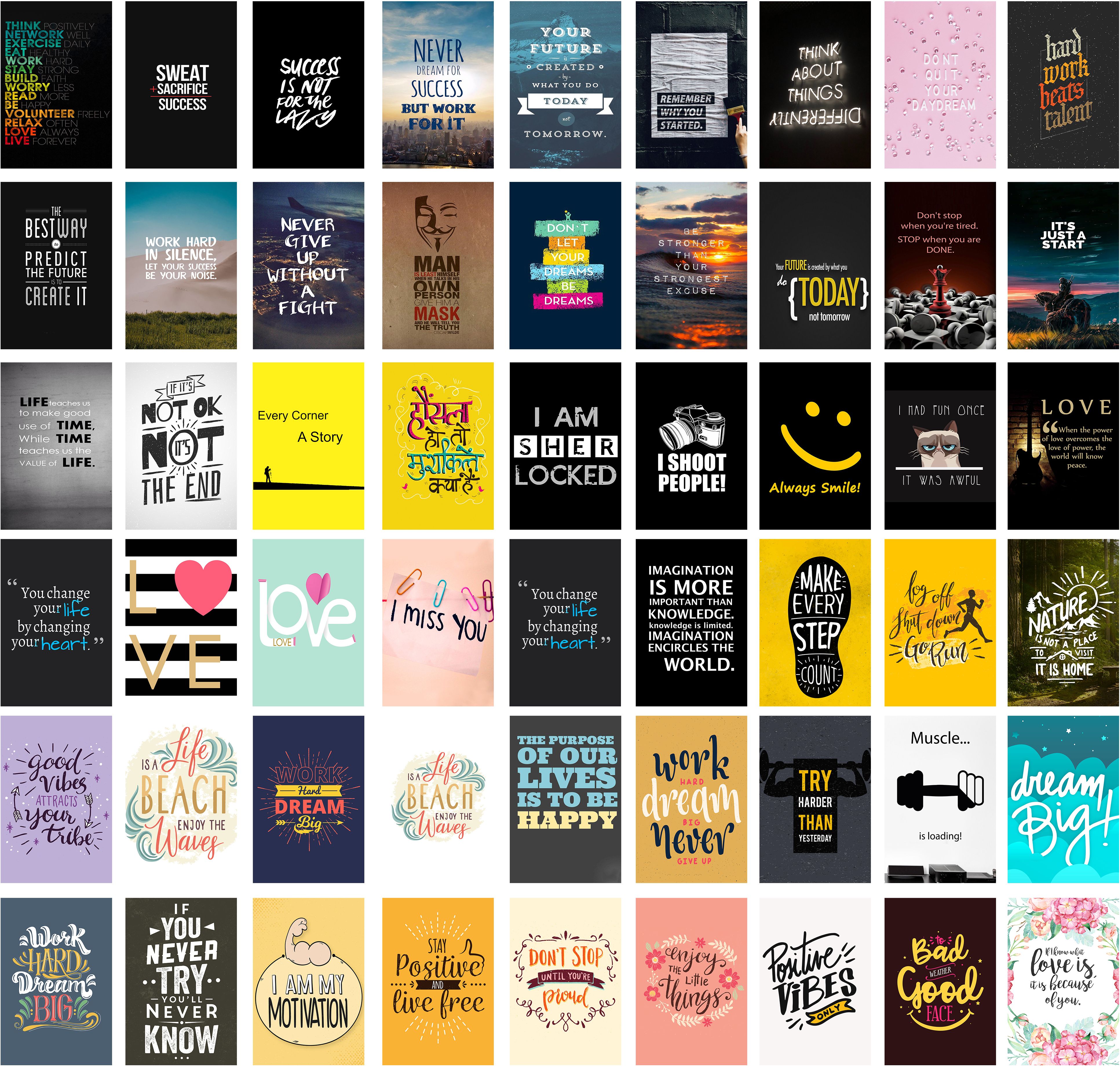 printhubs 15 cm Motivational Quote Poster For Room Home Gym Study Wall Decor (Size 4x6 Inch) Self Adhesive Sticker-picture-20