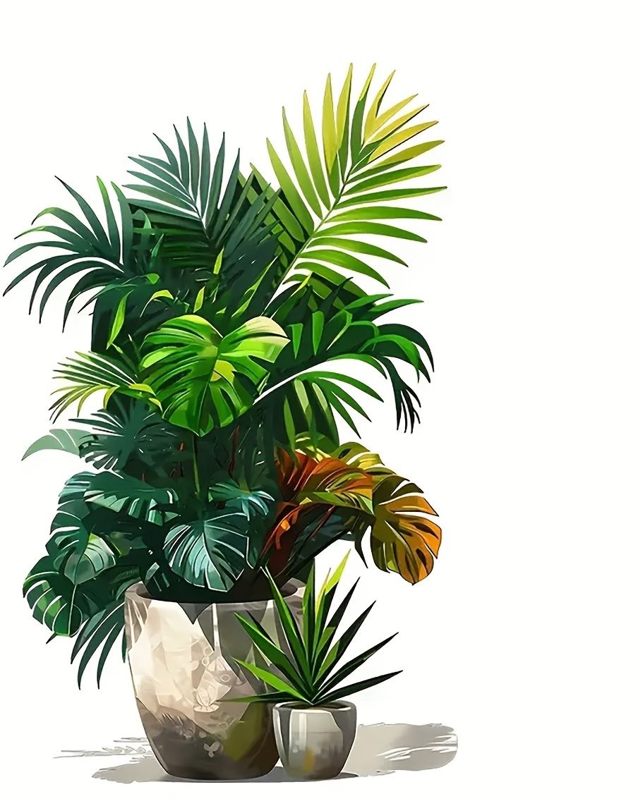 42 cm Beautyfull plam tree branches Sticker for Home, Living Room, Bedroom, Kitchen/ Self Adhesive Sticker