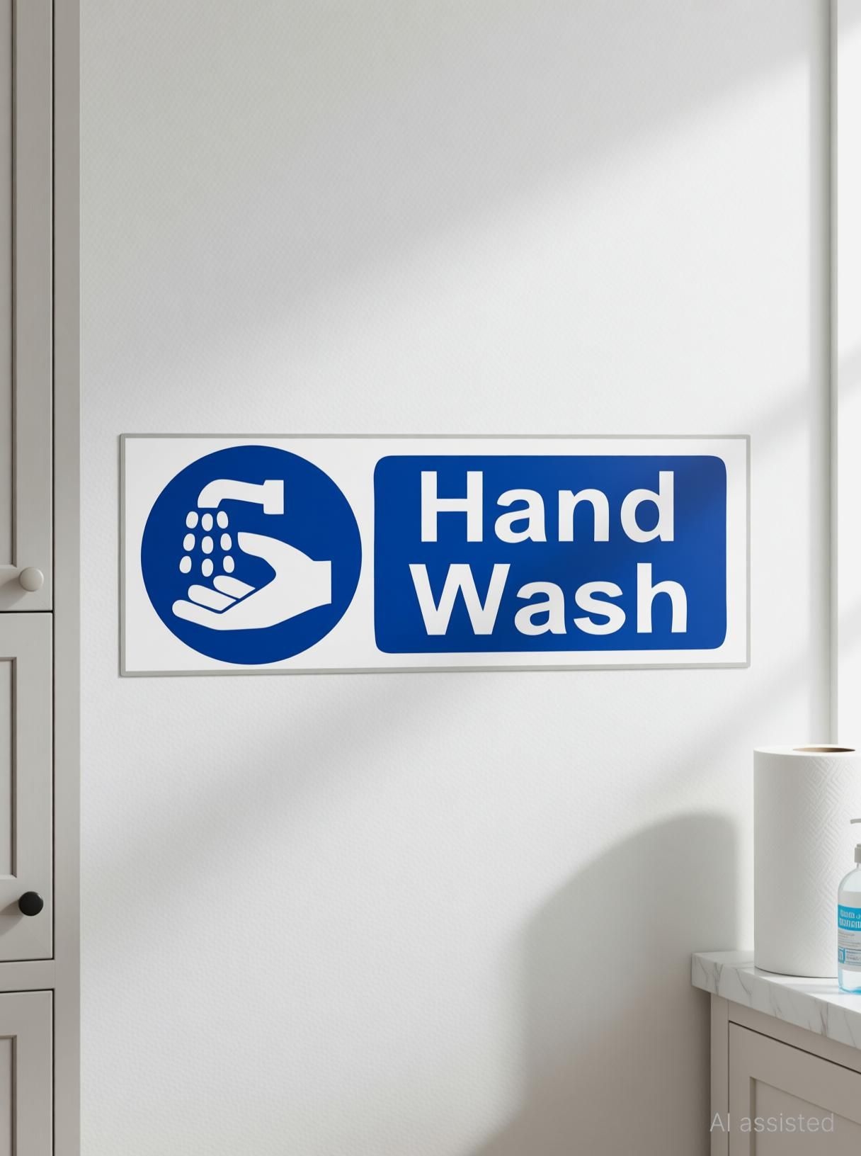 asmi collections 21 cm Self Adhesive Hand Wash Sign Stickers Self Adhesive Sticker-picture-28