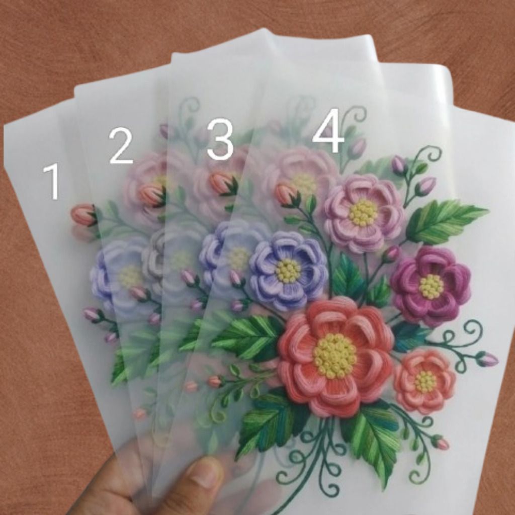 10 inch Graceful Flower Pattern Transparent Craft Sheet Self Adhesive Sticker-image-47