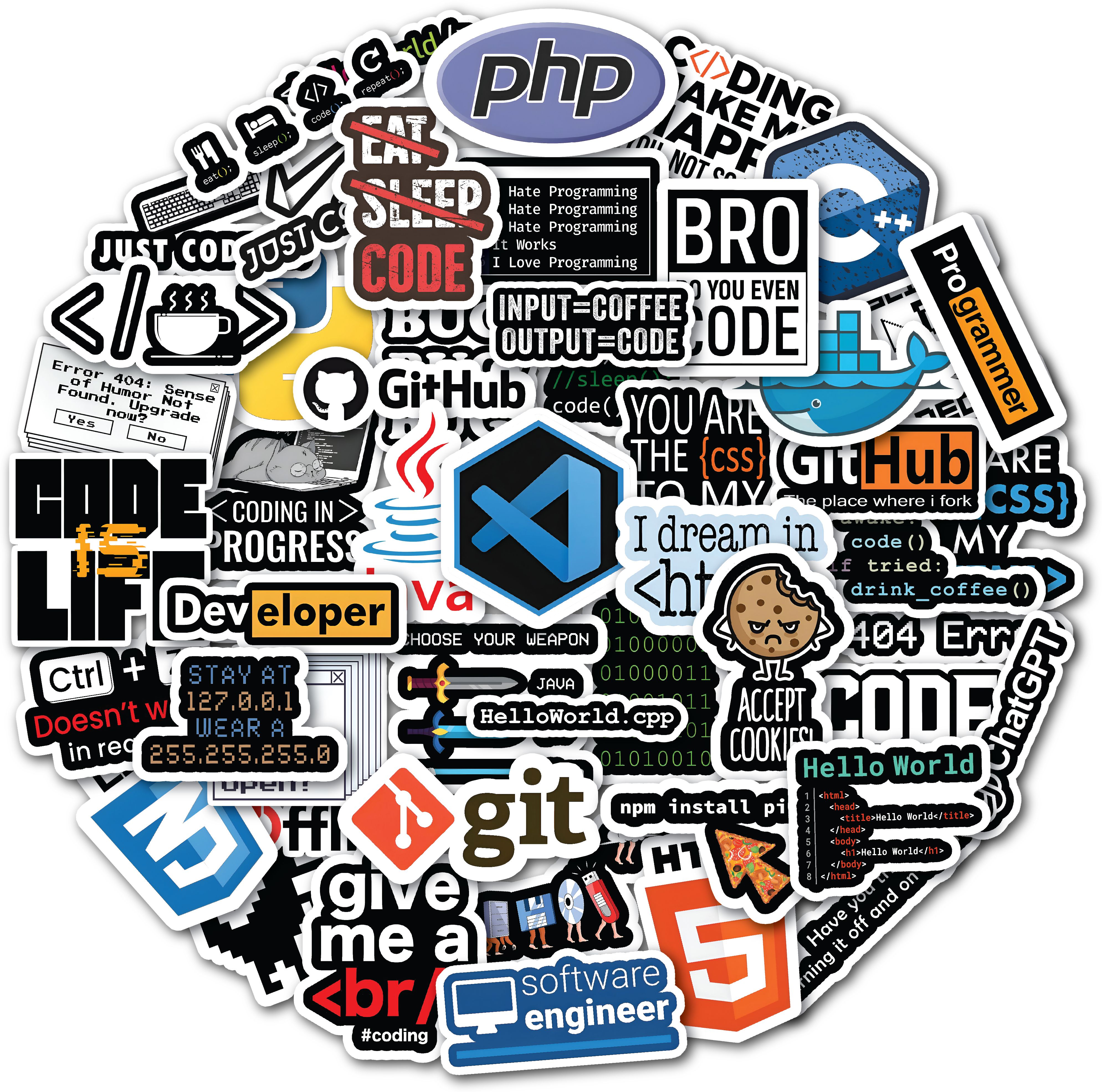 2.5 inch Programmer, Coder, Developer Stickers for Software Developer Laptop Computer Pad Self Adhesive Sticker-image-7
