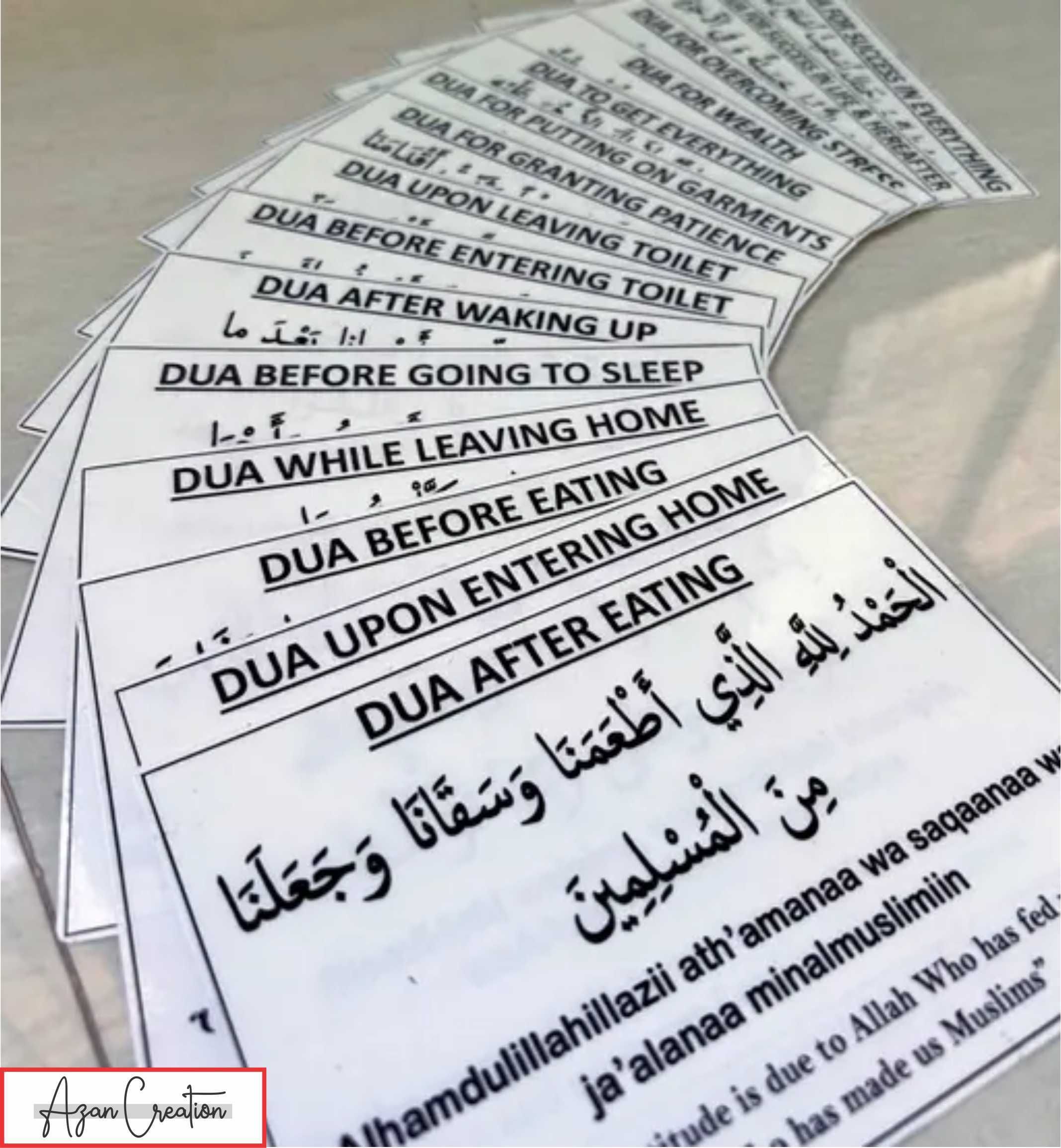 24 inch Daily Dua set of 15 stickers islamic Wall sticker 6x4 inches removable sticker Self Adhesive Sticker-image-7