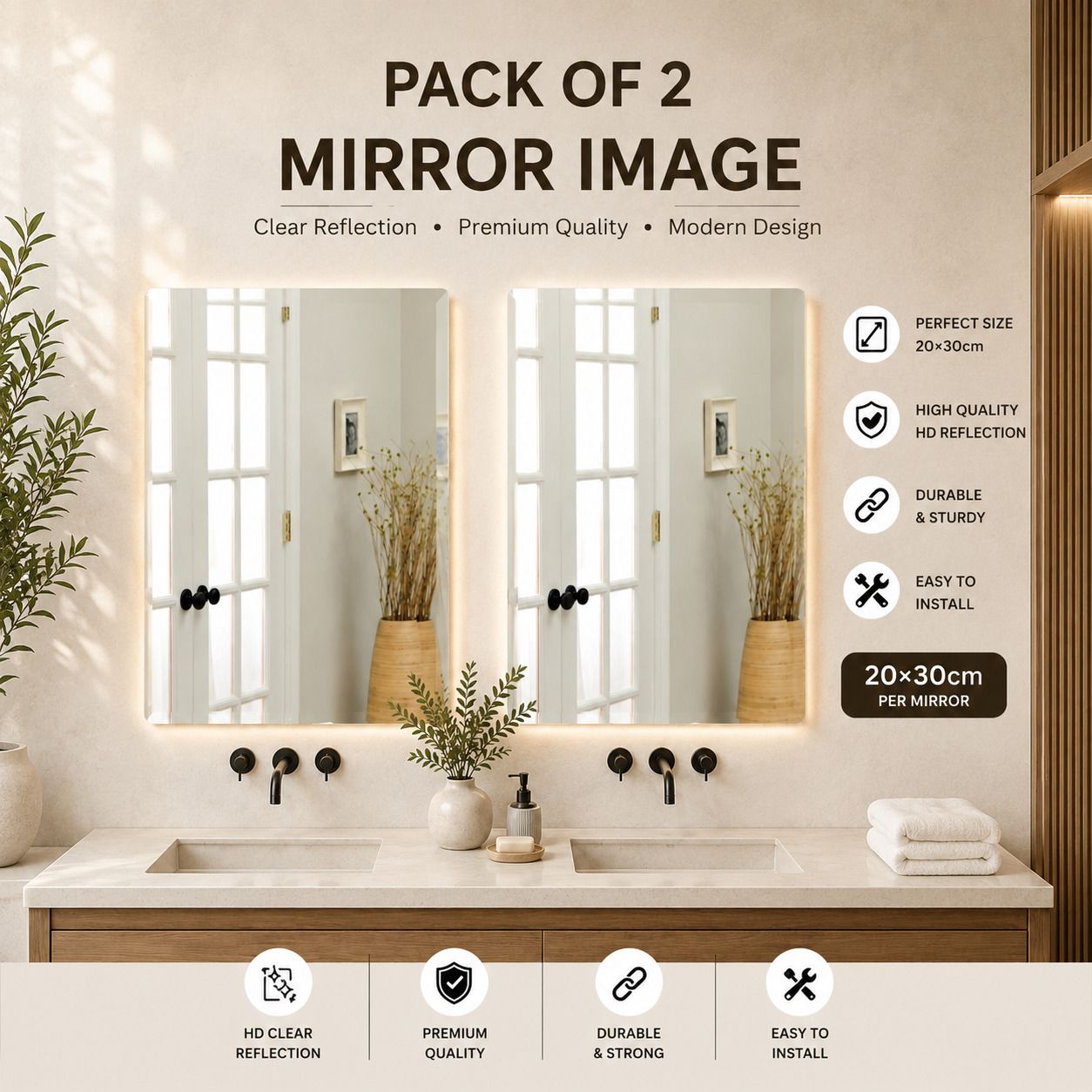 30 inch Acrylic Mirror Wall Sticker Pack of 6 Double-sided Sticker-image-46