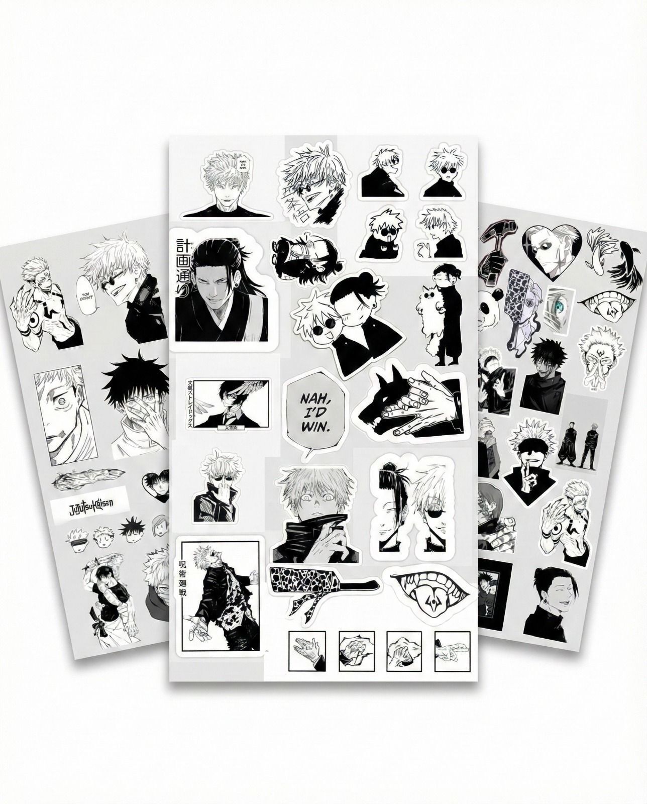 weelin 1.5 inch Jujutsu Kaisen Anime Mega Sticker Combo (3 Sheets) | Gojo, Sukuna & Manga Self Adhesive Sticker-picture-26