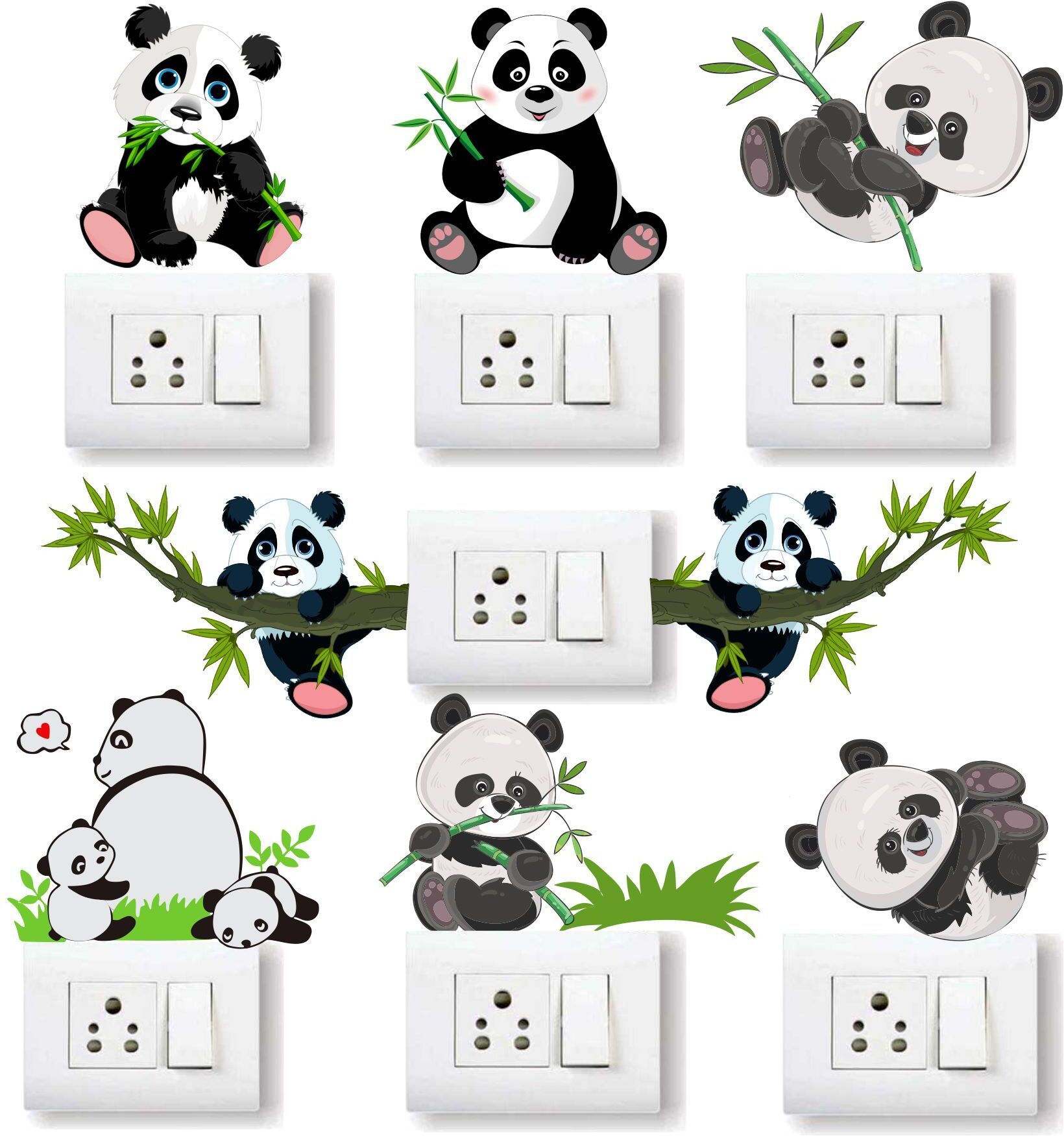 27 cm Panda Switch Sticker Self Adhesive Sticker