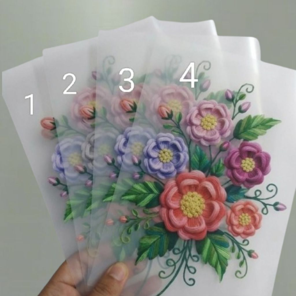 10 inch Decorative Blossom Artwork Transparent Craft Sheet Self Adhesive Sticker-image-37