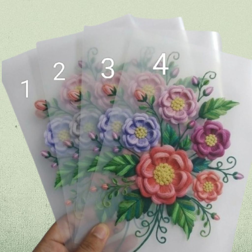10 inch Colorful Flower Pattern Clear Decorative Craft Sheet Self Adhesive Sticker-image-45