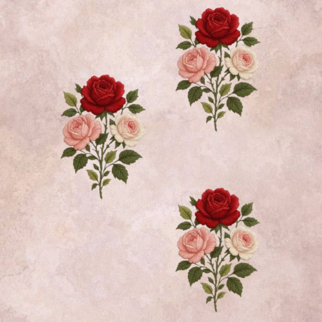 10 inch Detailed Botanical Threadwork Decorative Textile Patch Self Adhesive Sticker-image-41