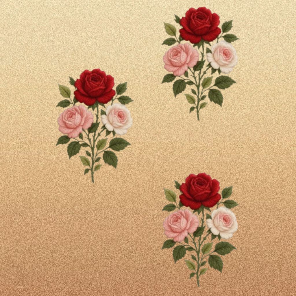 10 inch Elegant Botanical Flower Threadwork Decorative Fabric Patch Self Adhesive Sticker-image-13