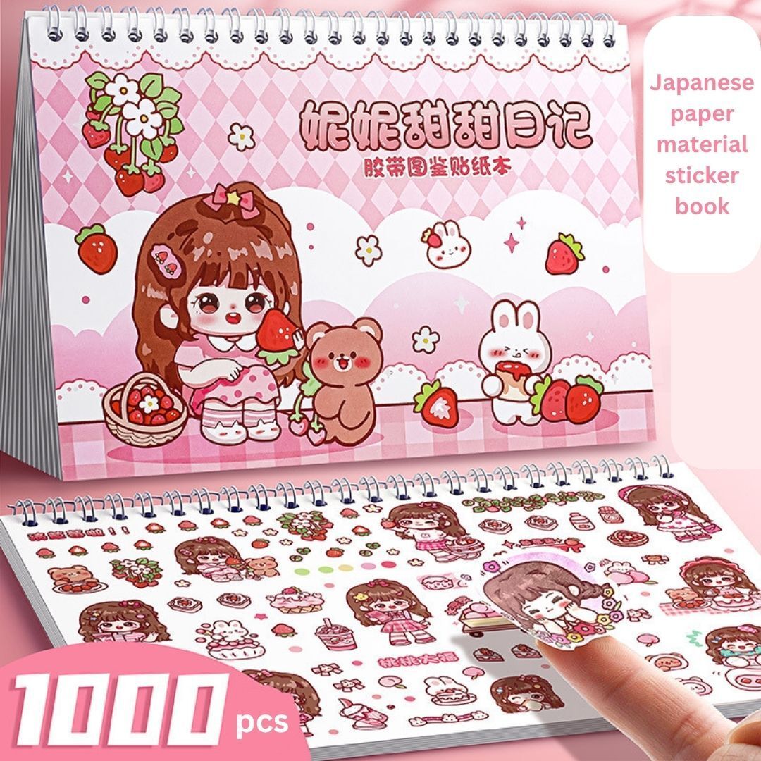 21 cm Cute Kawaii Princess Sticker Book 20 Sheets for Girls Scrapbook Fun Self Adhesive Sticker-image-4