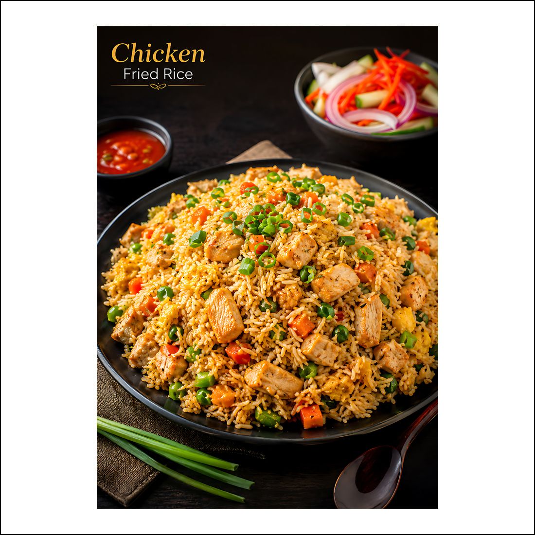 42 cm Chicken Fried Rice A3 Portrait Food Sticker Self Adhesive Sticker-image-46