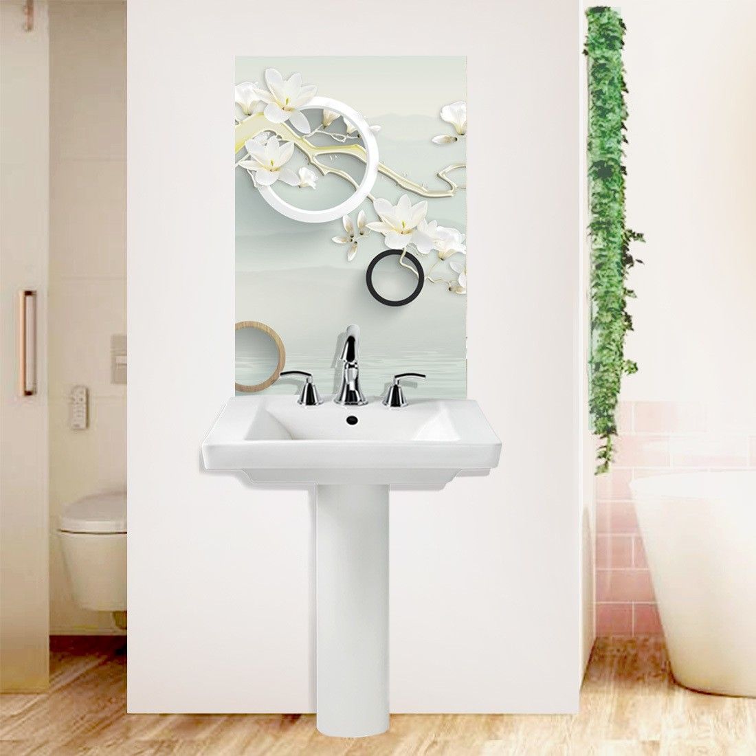 modern creations 90 cm PVC- Self Adhesive Wash Basin Waterproof Anti oil Wall Sticker Self Adhesive Sticker-picture-11