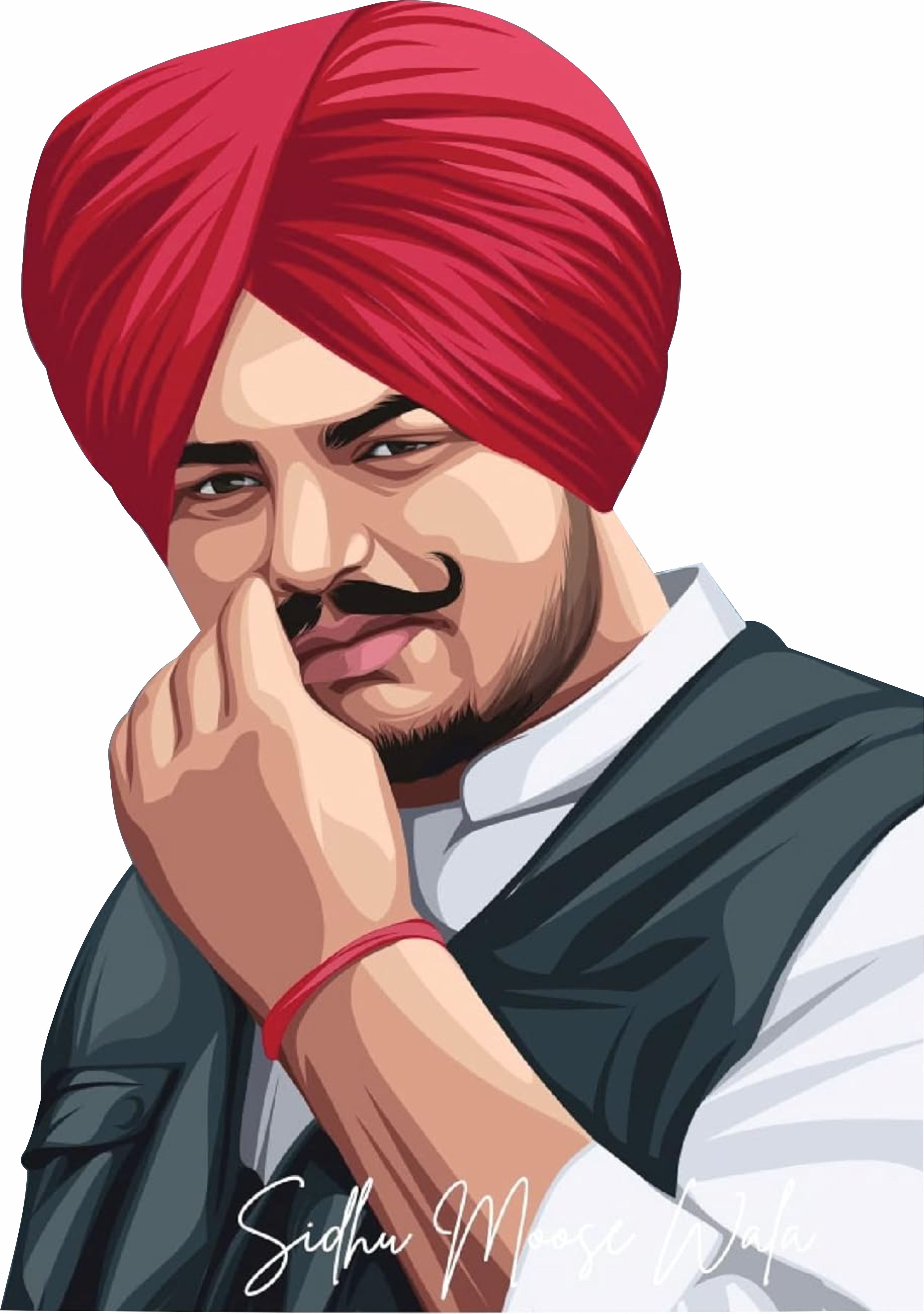 26 cm Sidhu Moose Wala Car/Wall/Glass Window Self Adhesive Sticker-image-34