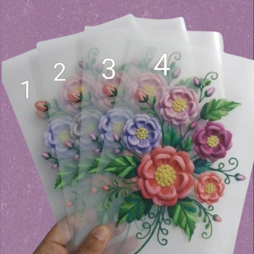 10 inch Graceful Floral Bouquet Transparent Sheet Self Adhesive Sticker-image-25