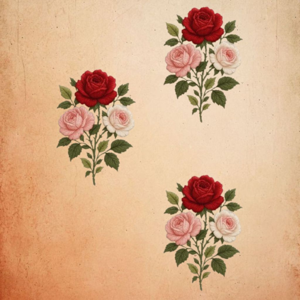10 inch Detailed Flower Threadwork Decorative Fabric Embroidery Patch Self Adhesive Sticker-image-38
