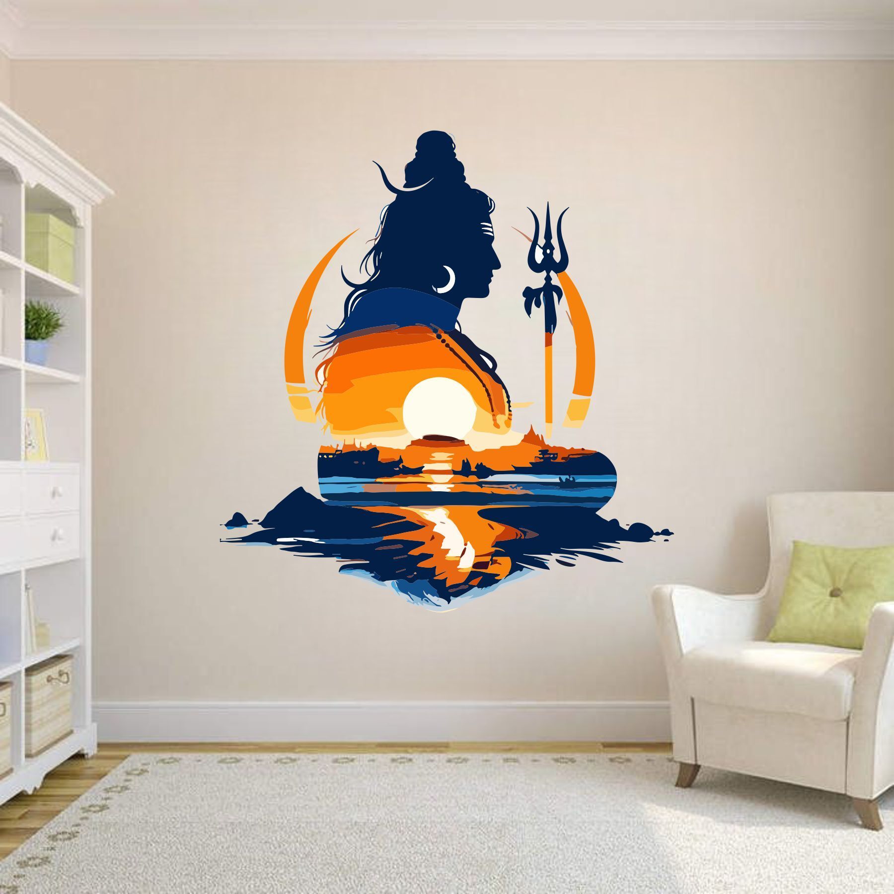 24 inch Mahadev Shiv jii God Wall Sticker and Murals Removable Sticker-image-29
