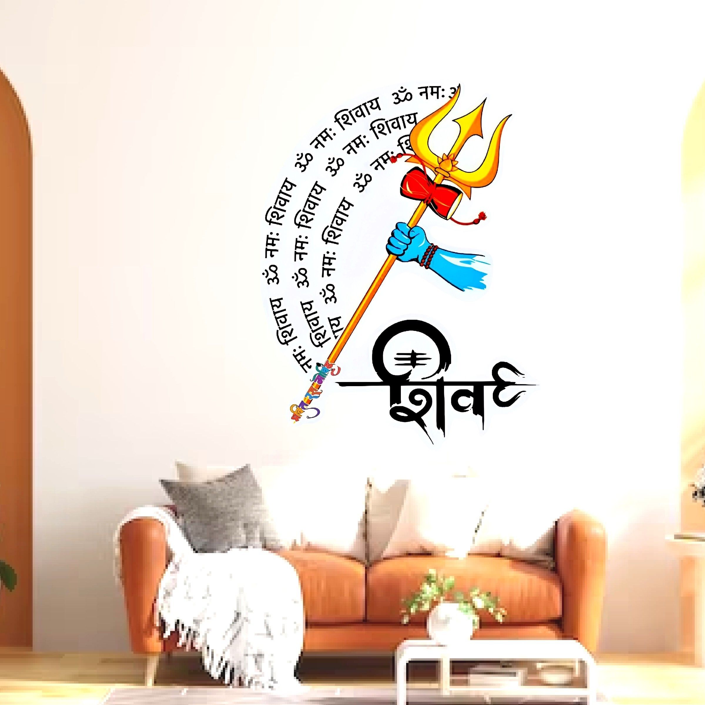 30 inch TRISHUL WITH SHALOK Self Adhesive Sticker-image-16