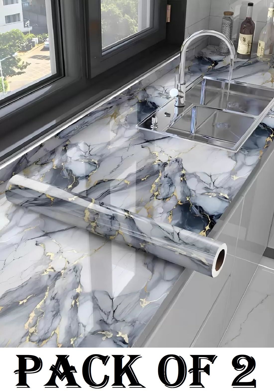 400 cm Self-adhesive Oil Proof & Waterproof Removable Stickers For Kitchen Self Adhesive Sticker