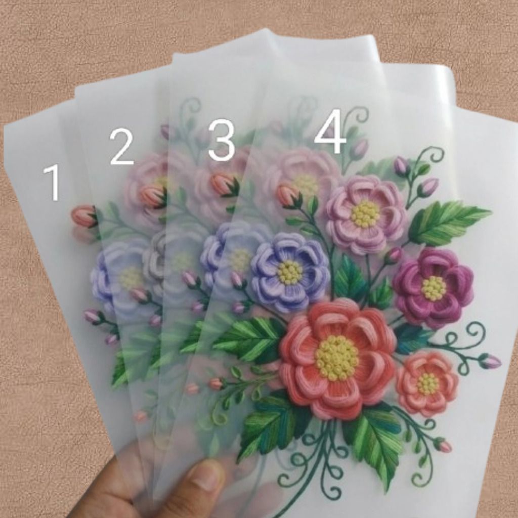 10 inch Soft Blossom Print Transparent Craft Sheet Self Adhesive Sticker-image-47