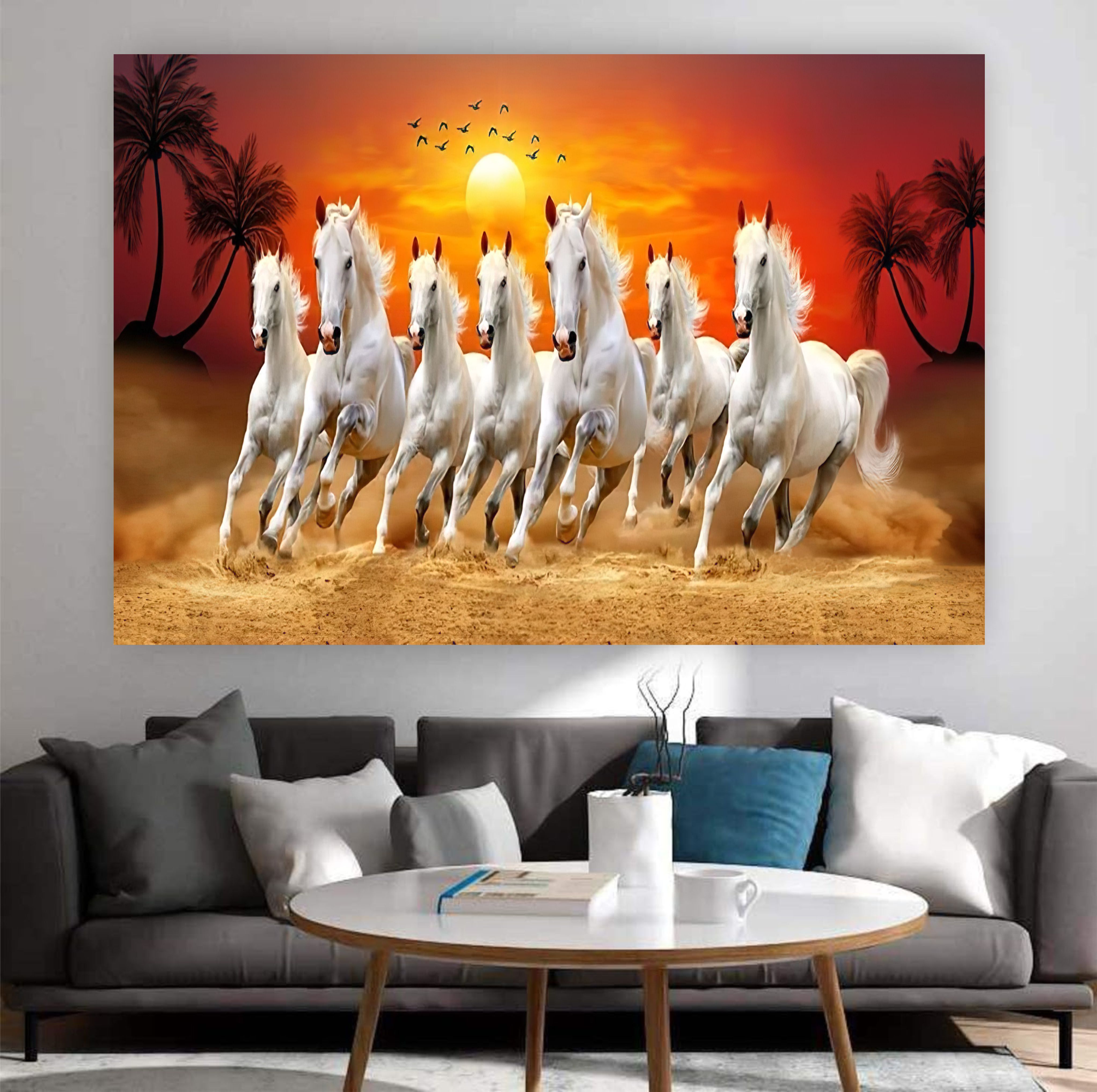 khatushyam 24 inch 7Horses 3D WALL Sticker 24X36 INCH 06 Self Adhesive Sticker-picture-8
