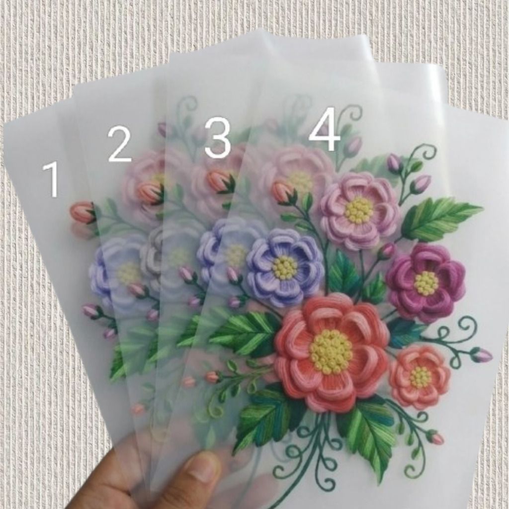 10 inch Delicate Floral Design Transparent Decorative Craft Sheet Self Adhesive Sticker-image-42
