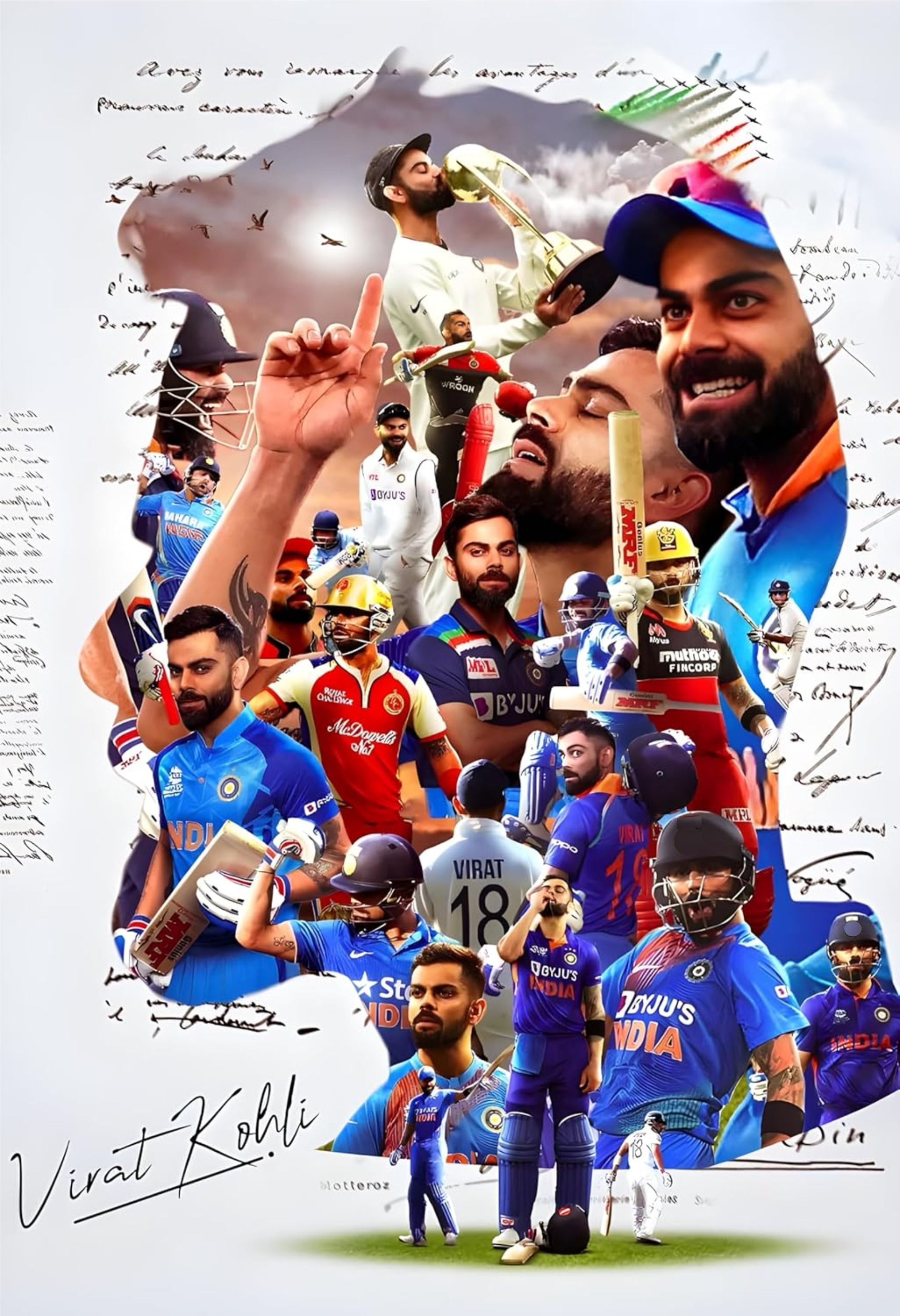 Virat Kohli Self Adhesive Poster Vinyl n153 Vinyl-image-21