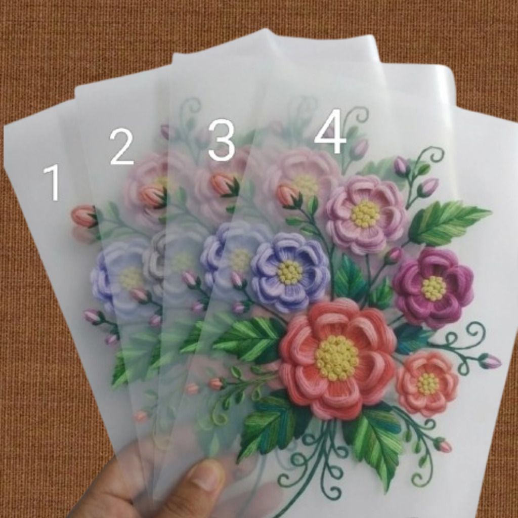 10 inch Beautiful Floral Motif Transparent Decorative Sheet Self Adhesive Sticker-image-39