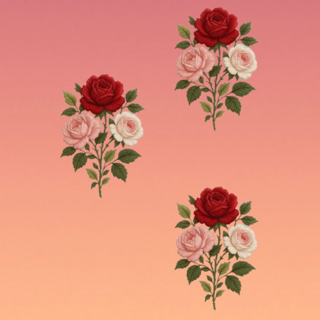 10 inch Classic Floral Threadwork Decorative Clothing Embroidery Patch Self Adhesive Sticker-image-9