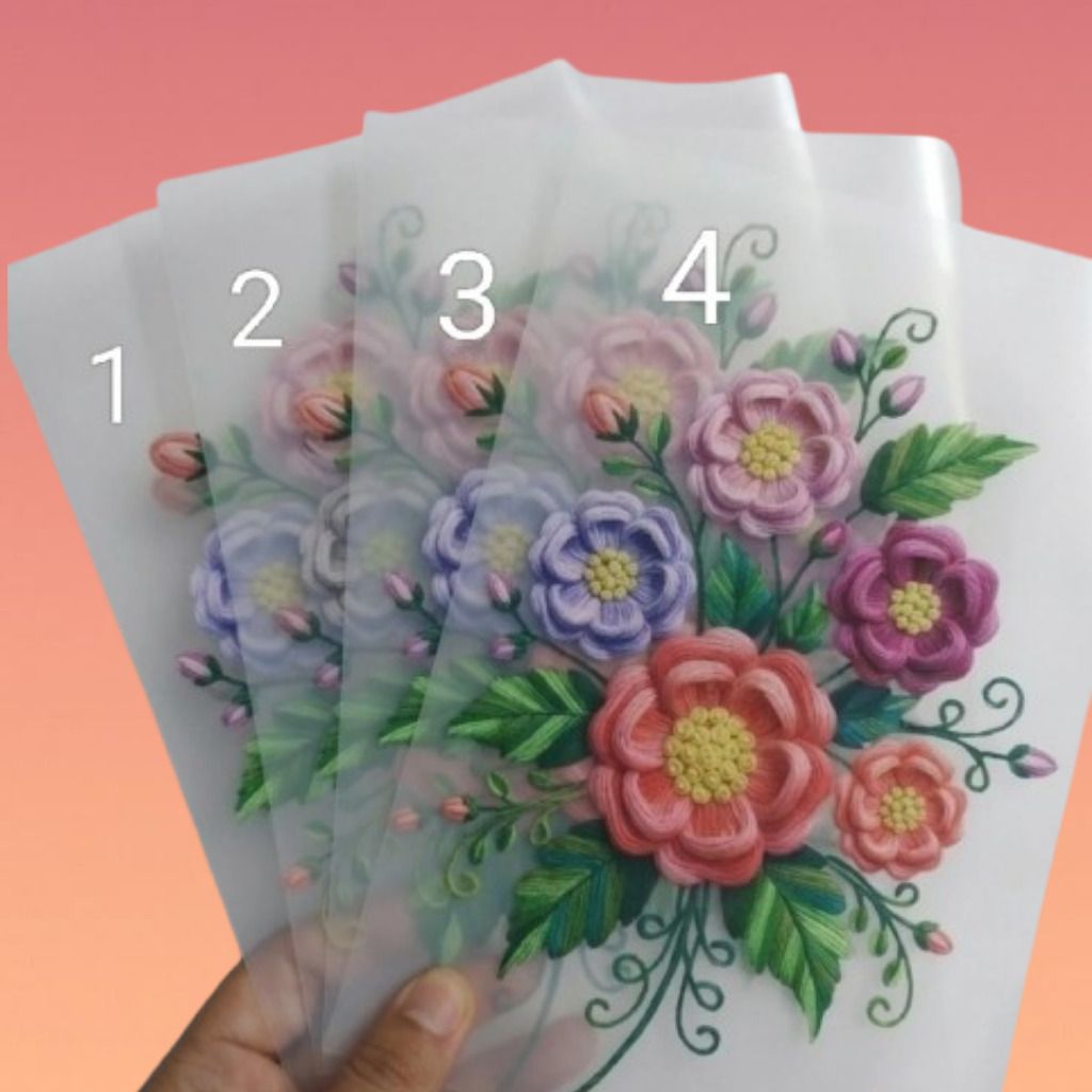 brafee 10 inch Soft Flower Design Transparent Decorative Sheet Self Adhesive Sticker-picture-0