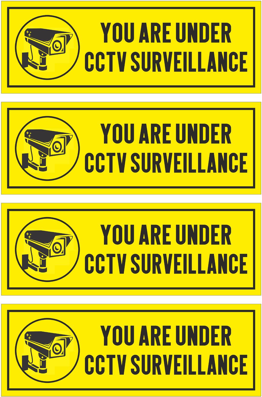 shubhfly 31 cm You Are Under CCTV Sticker Pack of 4 Pcs Waterproof Emergency Sign Removable Sticker-picture-16