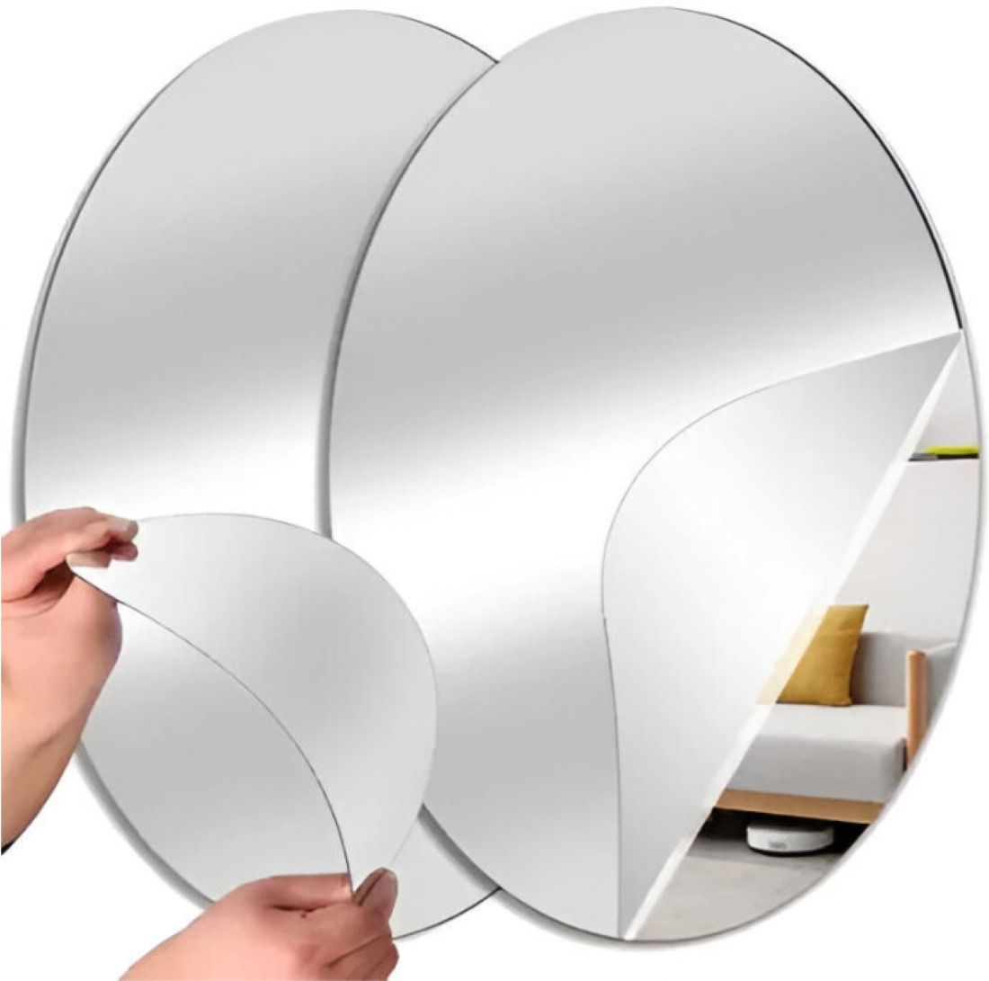 30 cm Adhesive Mirror Sticker for Wall On Tiles Bathroom, Bedroom Living Room Self Adhesive Sticker-image-36