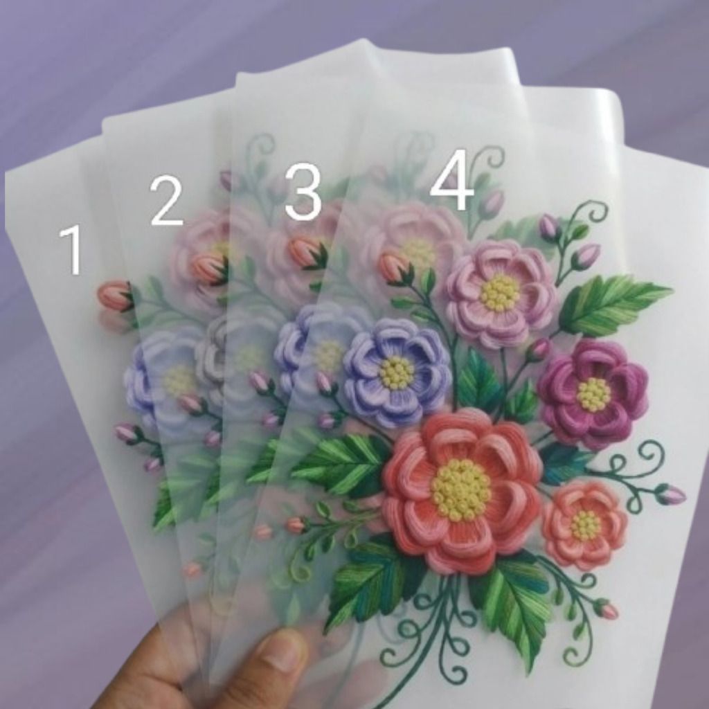 10 inch Elegant Petals Print Transparent Craft Sheet Self Adhesive Sticker-image-18