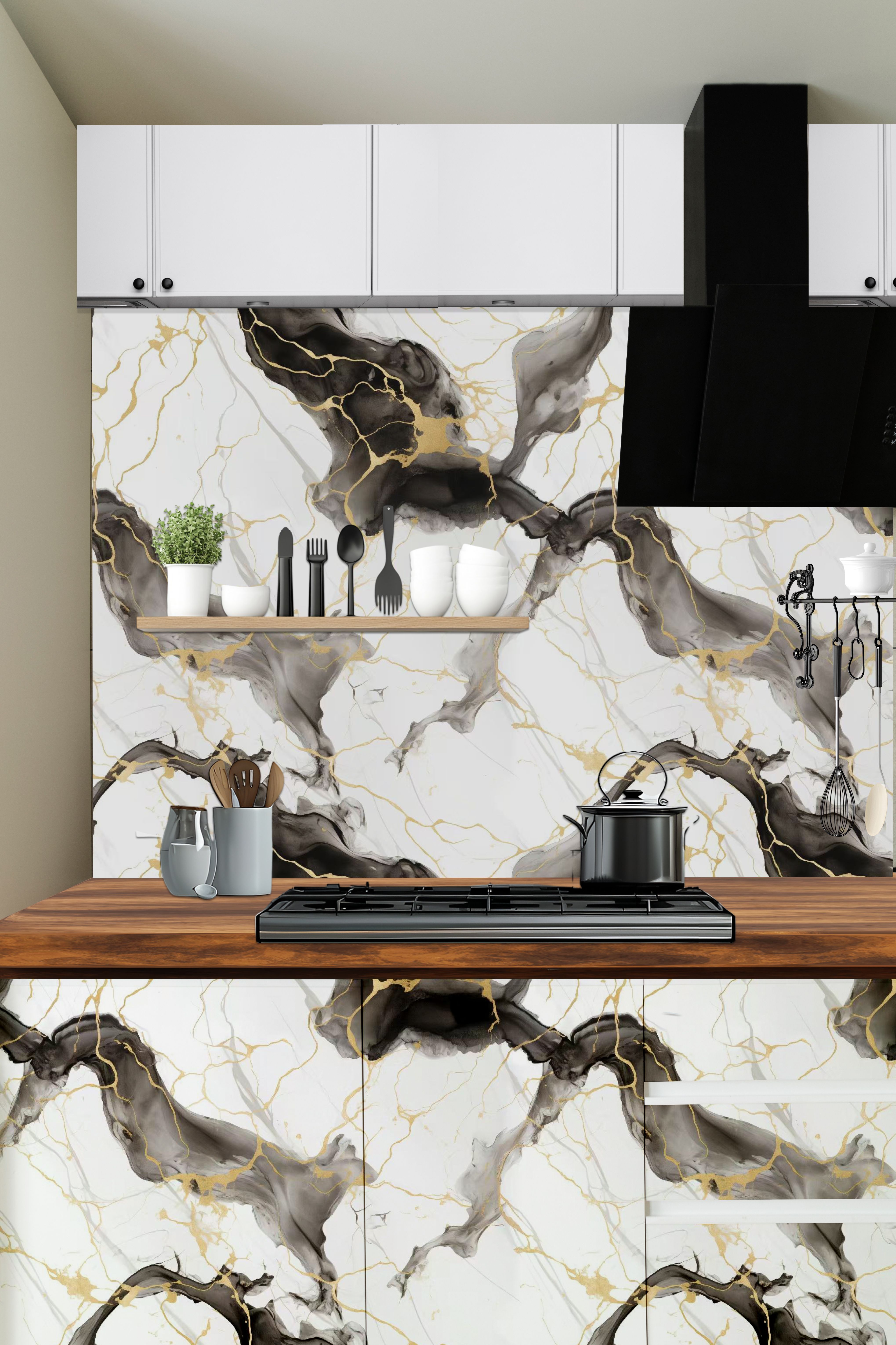 onbet 200 cm Self Adhesive Glossy Marble Foil Waterproof Sticker For Kitchen And Home Self Adhesive Sticker-picture-11