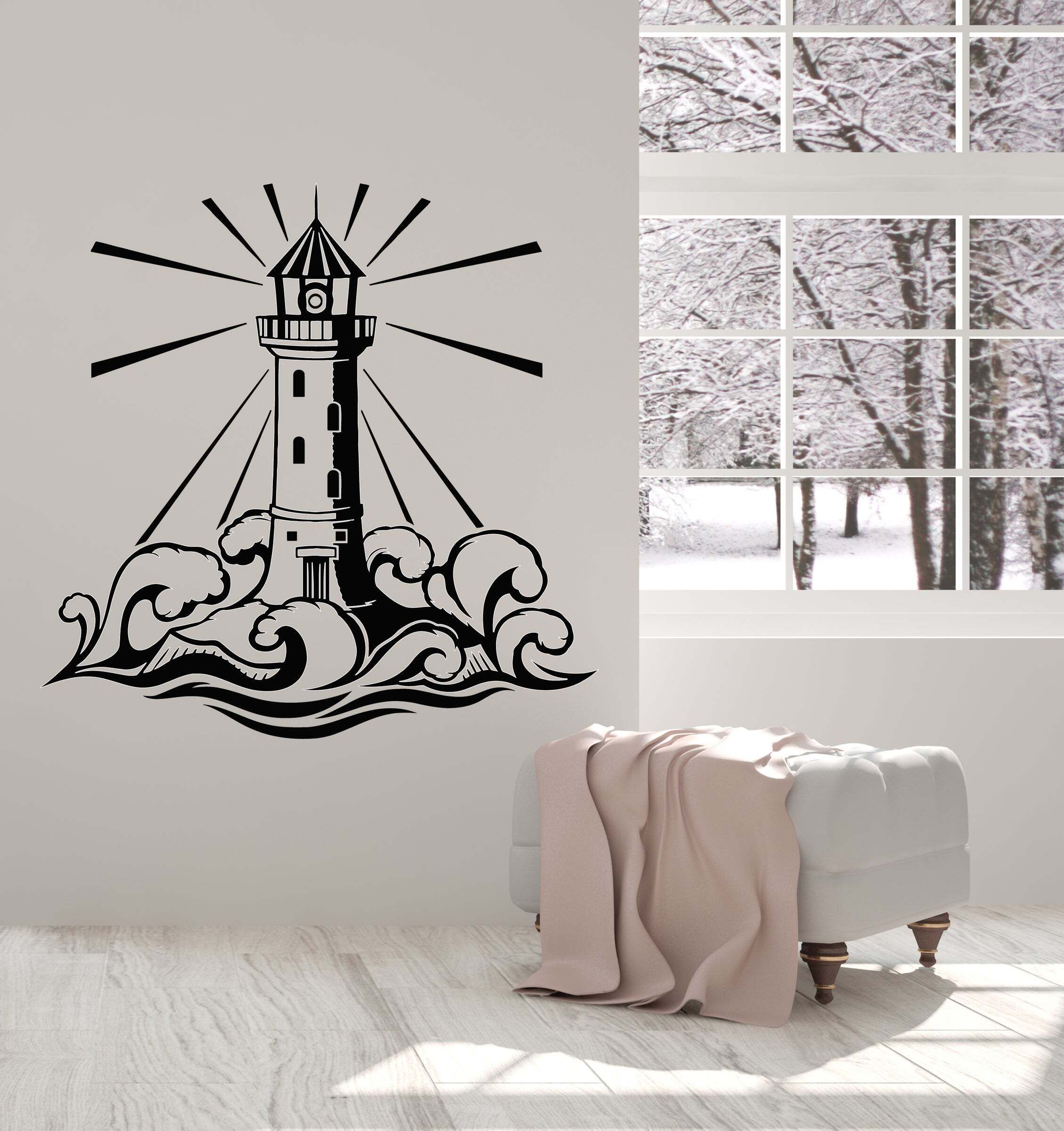 27 cm Lighthouse Beach Ocean 27 x 27 cm Self Adhesive Sticker-image-37
