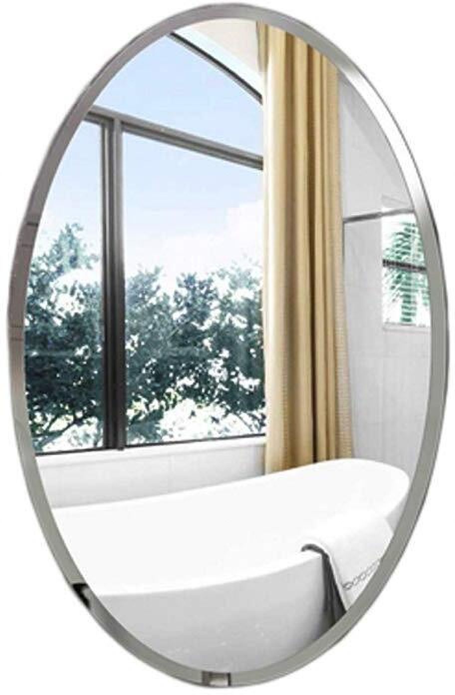 slipcare 30 cm Oval Shape Self Adhesive Mirror Sticker for Wall, Bathroom, Bedroom SLP27 Self Adhesive Sticker-picture-10