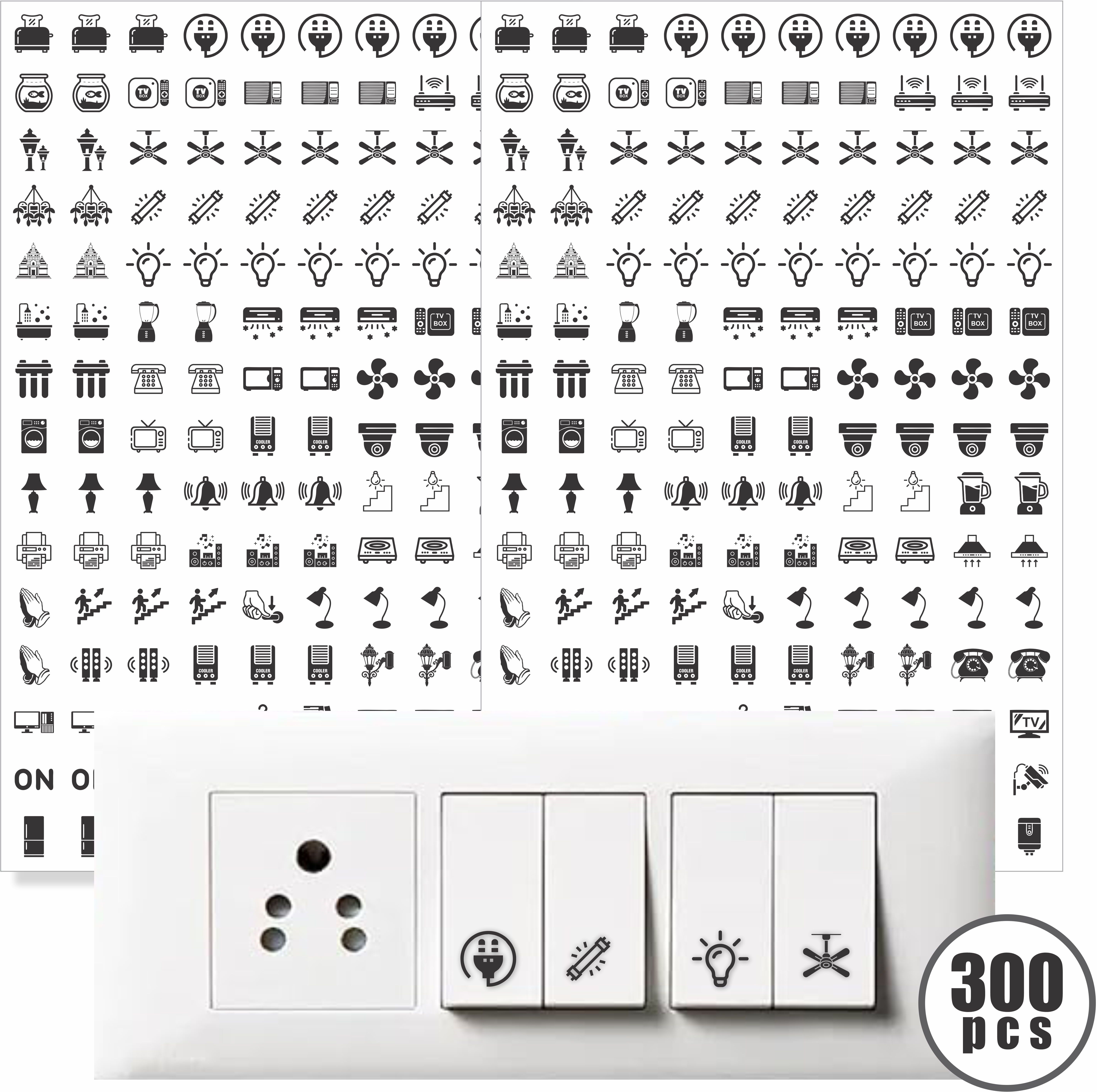 1.5 cm Transparent Switch ID Stickers for Switch Boards, 52 Designs, Self Adhesive Sticker-image-3